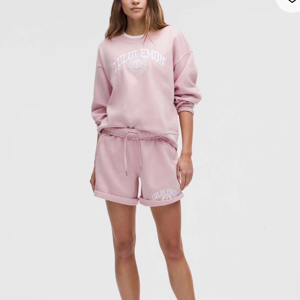 NWT Lululemon Scuba Mid-Rise Oversized Short 7" *Graphic‎ Pink Haze Womens Small - Picture 2 of 7